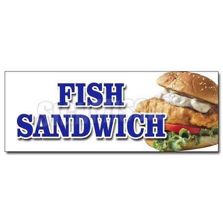 Amistad 24 in. Fish Sandwich Decal Sticker - Haddock Cod Fresh Deep Fried Beer Battered AM3962311